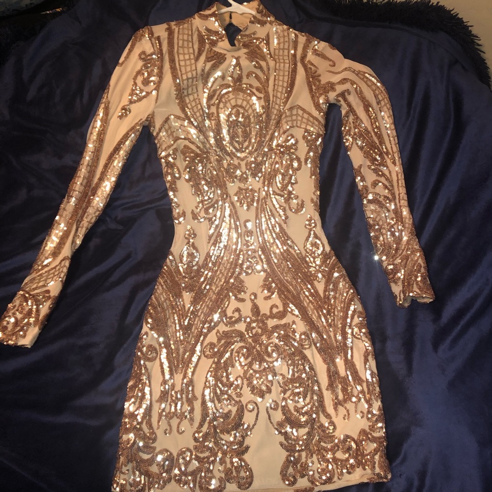 Gold sequin dress